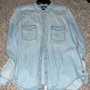 Pearl snap Jean flannel